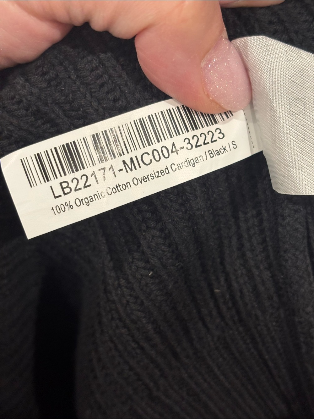 NWT Quince 100% Organic Cotton Oversized Cardigan Black Small Casual Minimalist - Picture 14 of 14